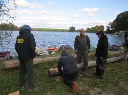 Ablage für die Ruderboote