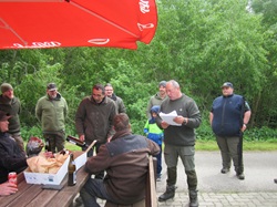 Fischer bei der Siegerehrung