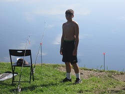 Fischer bei seiner Angel